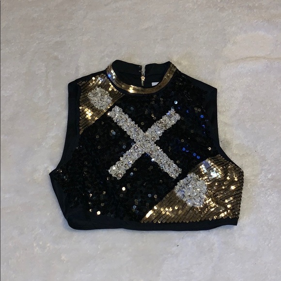 BEAU SOUCI SEQUIN CROP TOP - Picture 1 of 8